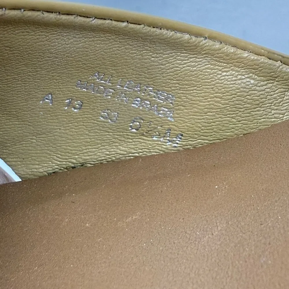 Tory Burch Tania Patent Leather Ankle Strap Sandals Tan 6.5